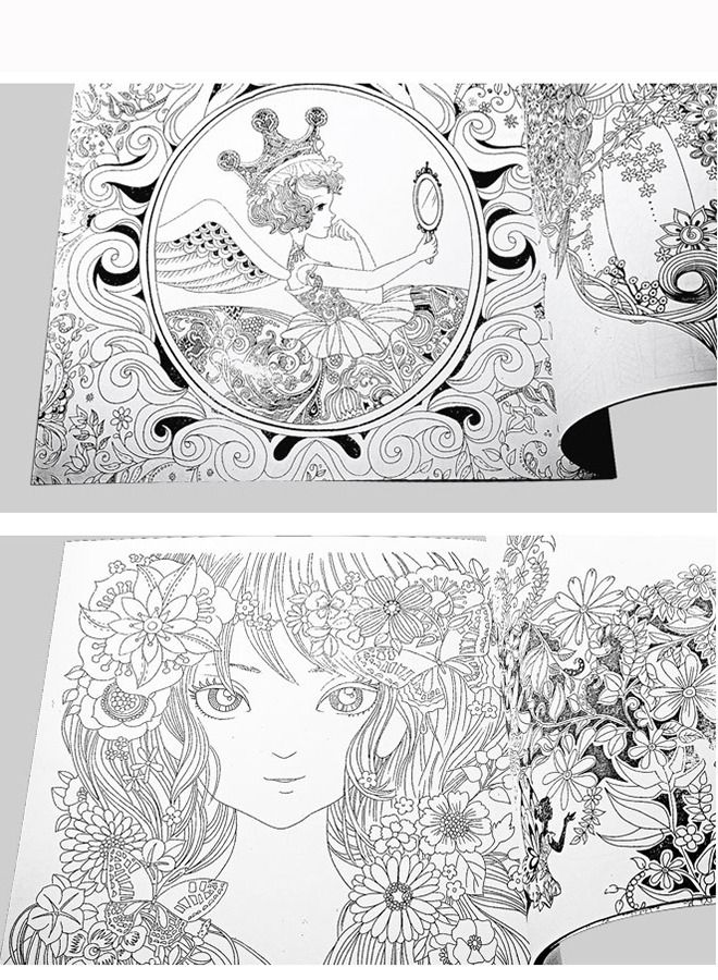 24 Pages Stress Relief Hand Drawn Coloring Book Picture Book 25x25cm  - Image 2