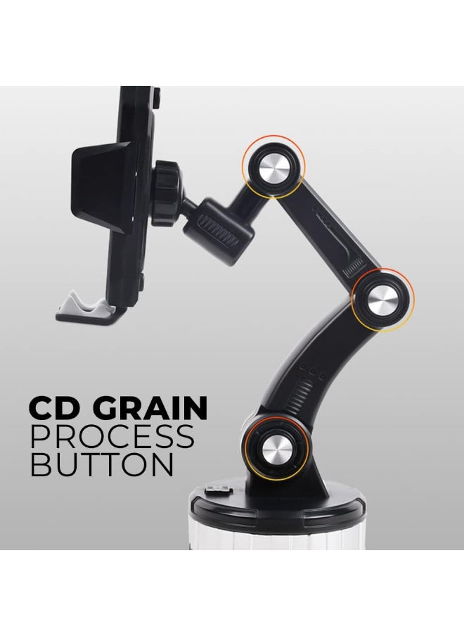 Car Phone Holder with Ultra-Suction Technology – Strong Mount with Adjustable Arm for Dashboard or Windshield