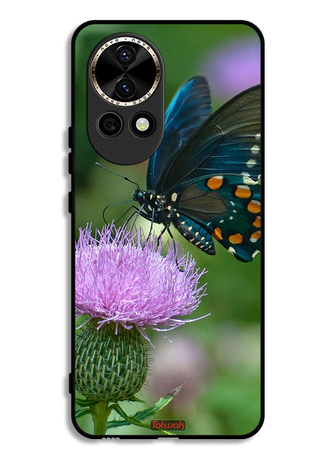 Tolwak Huawei nova 12 5G Protective Case Cover Butterfly Sitting On Flower - Image 1