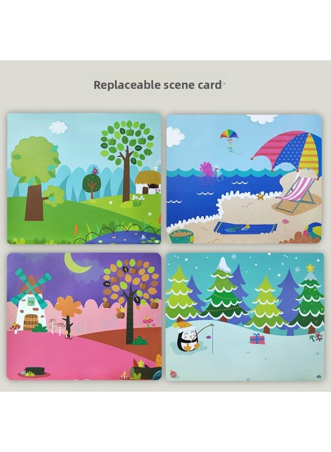 Magnetic Wooden Puzzle Early Education Toy Intelligence Development Children's Puzzle Figure Face-changing Play-in-Home Change Magnetic Sticker-Color:Princess Closet - Image 3