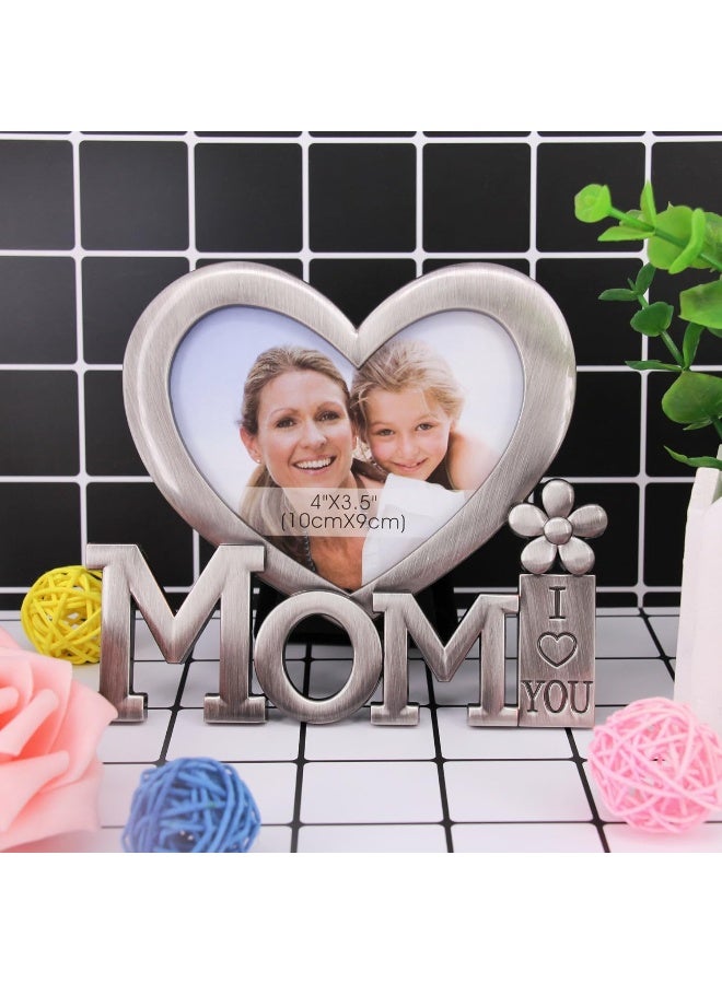 QTMY Christmas Gifts for Mom I Love You Picture FrameHeart Shape Metal Desktop Decor from Daughter Son for Mothers Birthday Day 1 - Image 3