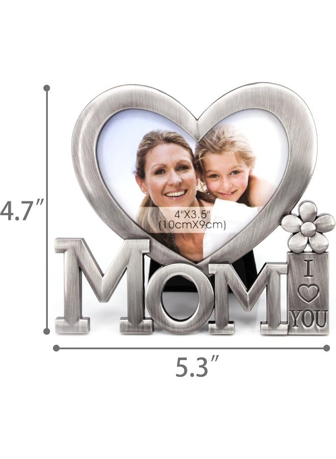 QTMY Christmas Gifts for Mom I Love You Picture FrameHeart Shape Metal Desktop Decor from Daughter Son for Mothers Birthday Day 1 - Image 4