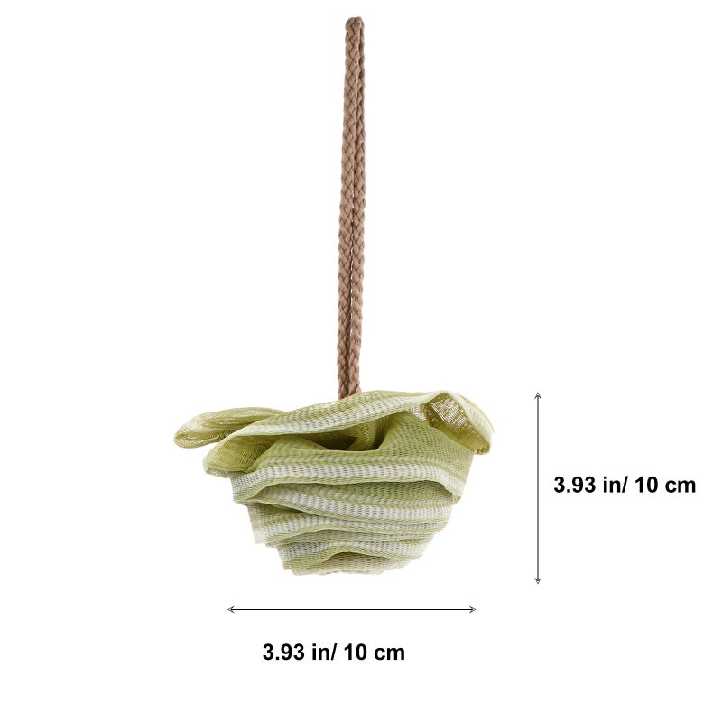 3Pcs Large Mesh Bath Loofah Rose Flower Shower Poufs Exfoliating Body Scrubber Random Color - Image 3