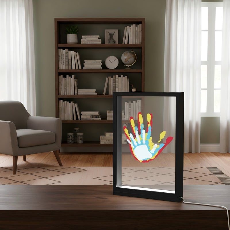 نوع مصباح LED، إطار صور لطباعة الأصابع يُصنع يدويًا (DIY) لأفراد العائلة، هدية تذكارية إبداعية ليوم الحب، تخصيص حصري، مصباح ليلي دافئ - Image 4