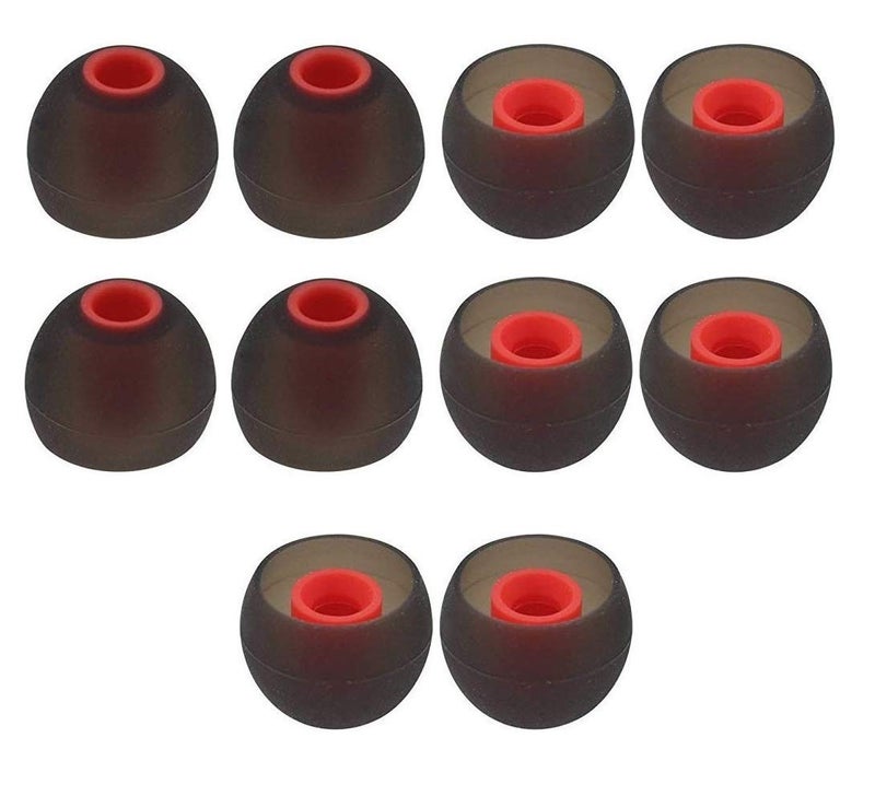 POSH Silicone Rubber Earbuds Tips, Eartips, Earpads, Earplugs, for Replacement in Earphones and Bluetooth Medium Size (10 Pcs Black) - Image 1