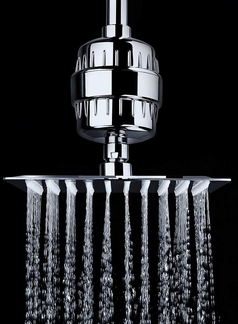 15-Stage Shower Filter for Hard Water – High Output Water Softener, Universal Fit, Removes Chlorine & Impurities for Healthier Skin & Hair - Image 2