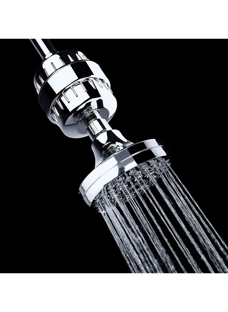 15-Stage Shower Filter for Hard Water – High Output Water Softener, Universal Fit, Removes Chlorine & Impurities for Healthier Skin & Hair - Image 3