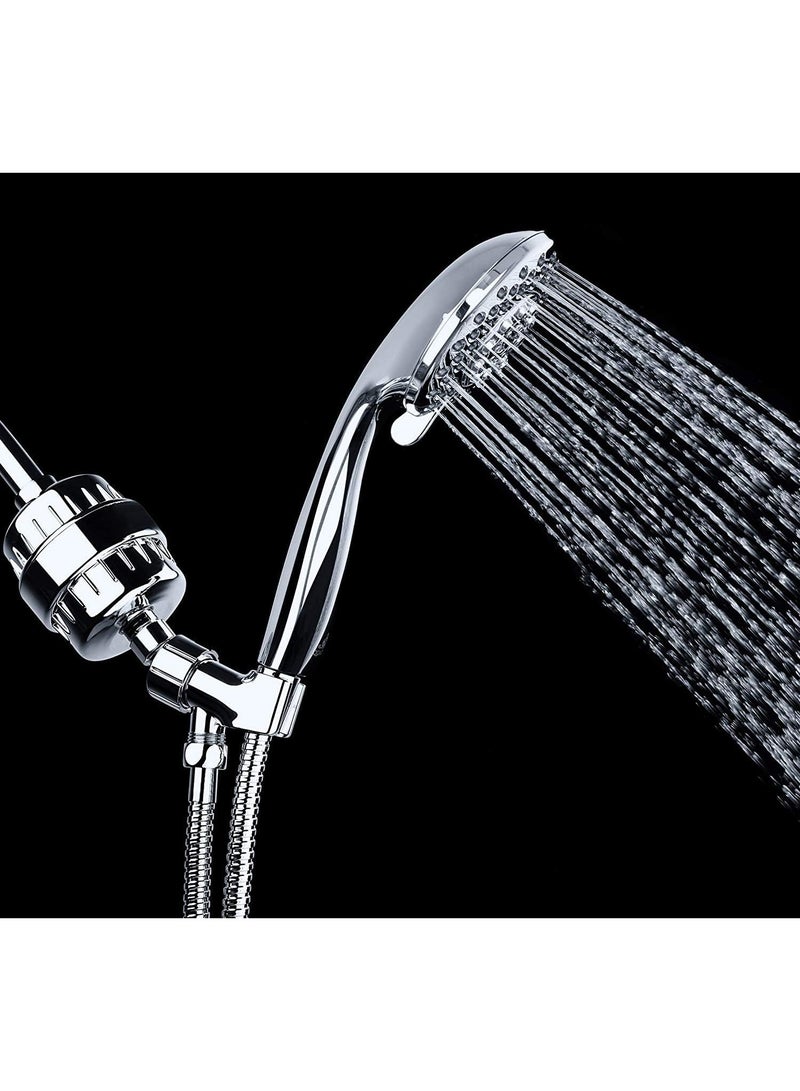 15-Stage Shower Filter for Hard Water – High Output Water Softener, Universal Fit, Removes Chlorine & Impurities for Healthier Skin & Hair - Image 5