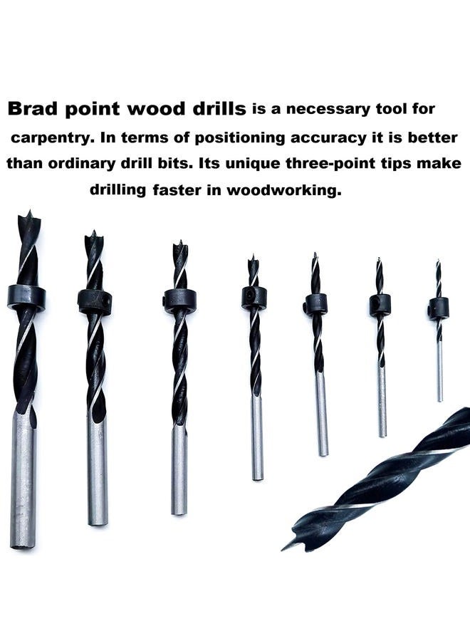 QISF 16Pcs Brad Point Wood Drill Bit 3/4/5/6/8/10/12mm Wood Working Drill with 3-12MM Center Point and Stopper Perfect for Woodworking Carpentry Drilling - Image 5