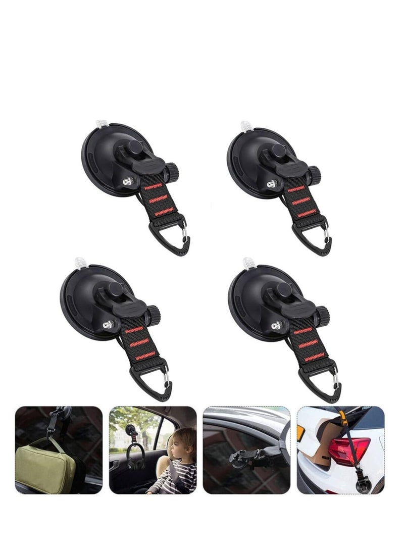 KASTWAVE Heavy Duty Suction Cups 4 Pieces with Hooks Upgraded Car Camping Tie Down Suction Cup Camping Tarp Accessory, Securing Hook Strong Power Awning Boat Camping Trap High Quality ABS PVC - Image 1