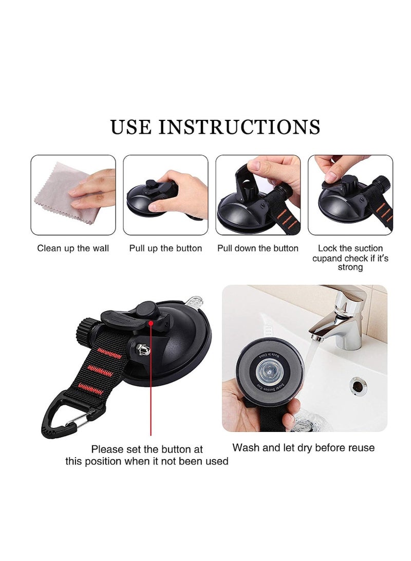 KASTWAVE Heavy Duty Suction Cups 4 Pieces with Hooks Upgraded Car Camping Tie Down Suction Cup Camping Tarp Accessory, Securing Hook Strong Power Awning Boat Camping Trap High Quality ABS PVC - Image 3
