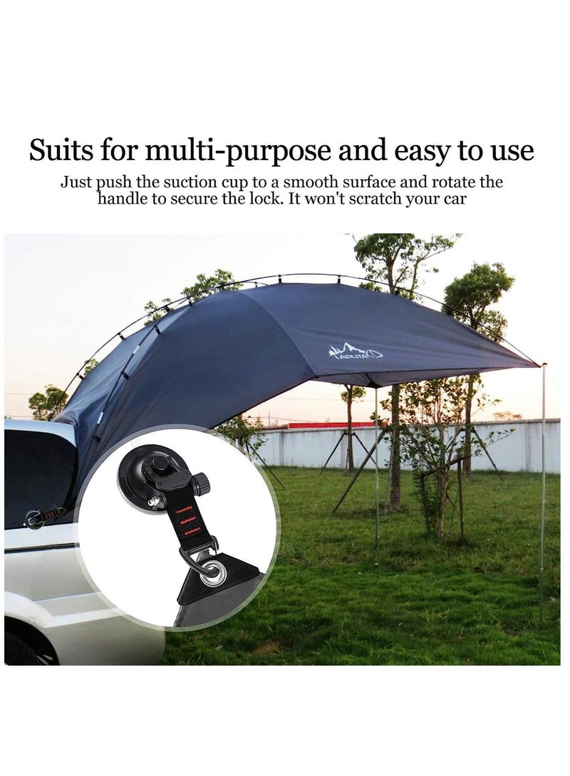 KASTWAVE Heavy Duty Suction Cups 4 Pieces with Hooks Upgraded Car Camping Tie Down Suction Cup Camping Tarp Accessory, Securing Hook Strong Power Awning Boat Camping Trap High Quality ABS PVC - Image 5