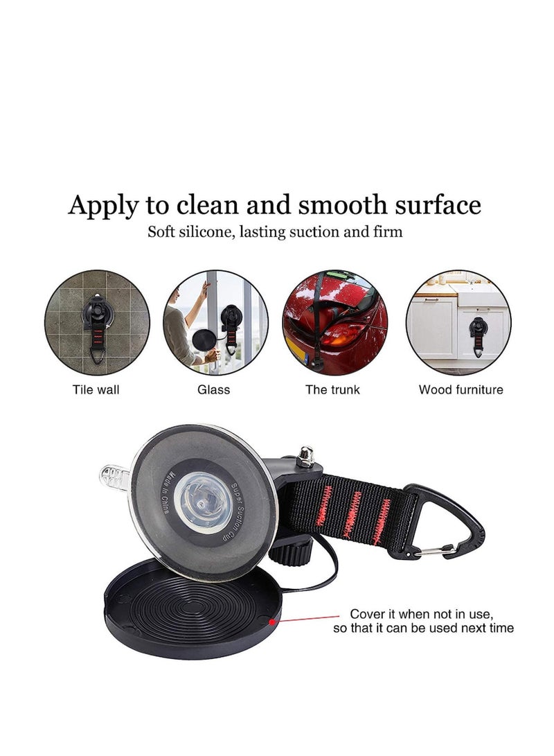 KASTWAVE Heavy Duty Suction Cups 4 Pieces with Hooks Upgraded Car Camping Tie Down Suction Cup Camping Tarp Accessory, Securing Hook Strong Power Awning Boat Camping Trap High Quality ABS PVC - Image 4