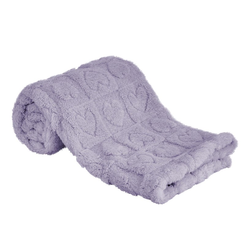 Yurhap Fleece Baby Blanket Heart Checkered Blanket Ultra Soft Cozy Baby Blankets for Girls Boys Fluffy Infant Toddler Newborn Receiving Blankets for Crib Stroller 3040 Purple