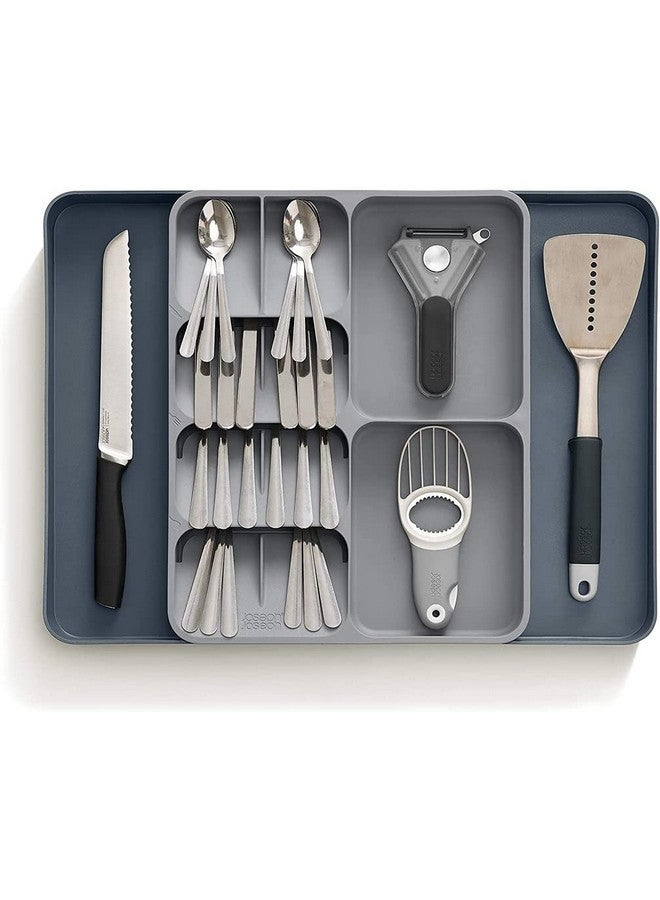 MosQuick®Kitchen Drawer Organizer,Utensil Organizer,Large Expandable Cutlery Organizer in Drawer,Adjustable Plastic Flatware Spoon Fork Storage Tray for Kitchen Gadgets Office Supplies - Image 1