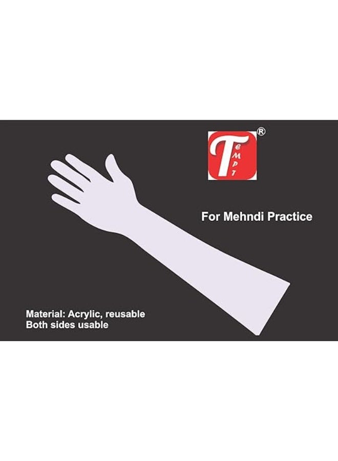 Tempt - Reusable Acrylic Hand for Mehndi Practice (White, Pack of 1) - Image 1