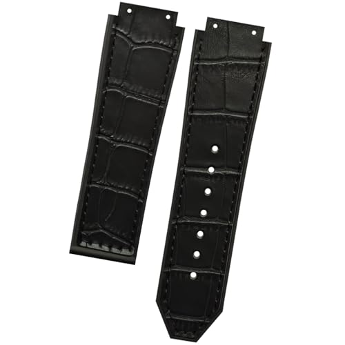 DBLACK ''HLS-OPN1'' 25mm Leather Watch Strap, Minimalist-Bamboo Design Watch Band, No Tools Included // Designed, Compatible for HUBLOT Watches, Watch Belt (Choose Your Color) (Black Bamboo) - Image 1