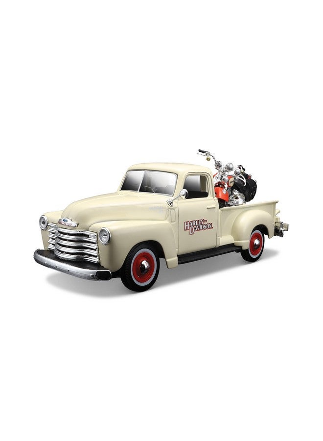 Tobar Maisto Harley-Davidson 2001 FLSTS Heritage Springer & 1950 Chevy 3100 Diecast Vehicle (1:24 Scale) - Image 1