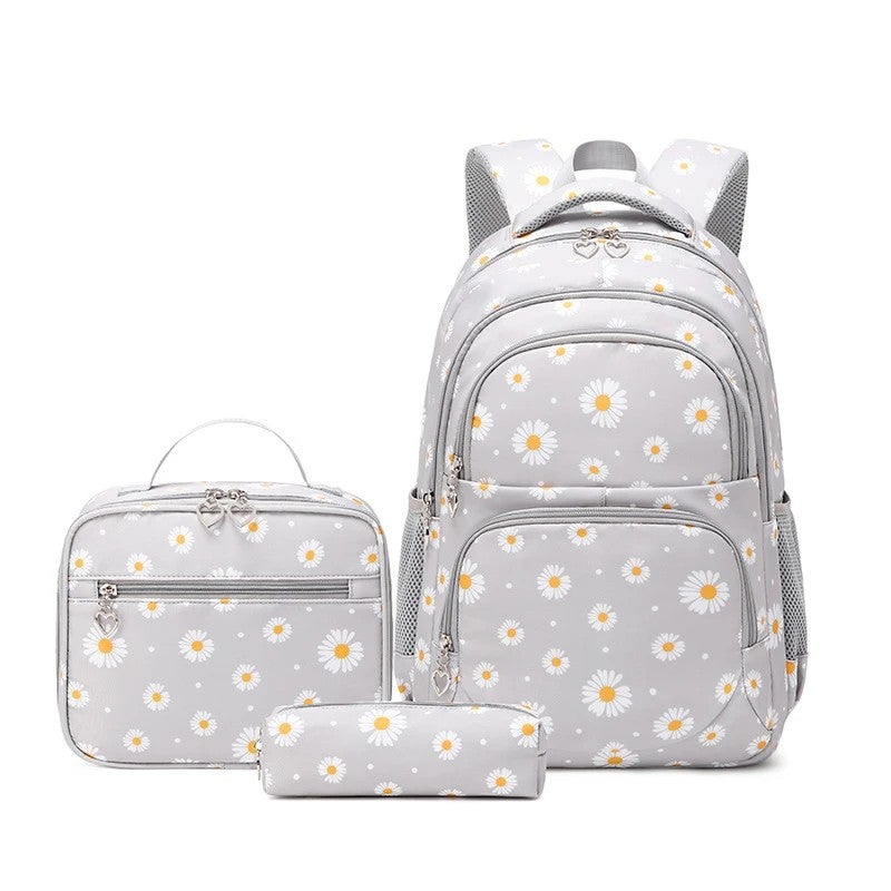 Bluejw Unisex Daisy Print Backpack Water-Repellent & Zipper-Closure Polyester Lining Cute School Bag for Schoolboys and Schoolgirls - Image 4
