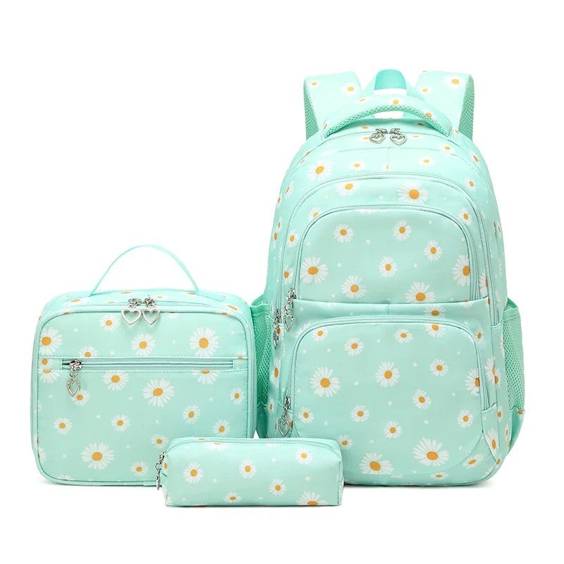Bluejw Unisex Daisy Print Backpack Water-Repellent & Zipper-Closure Polyester Lining Cute School Bag for Schoolboys and Schoolgirls - Image 2