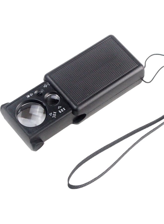MIXOUT 30X And 60X Double Lens Magnifying Glass With Led Light, Pull-Out Magnifier For Currency, Antiques, Jade, Beads And Jewelry - Image 2