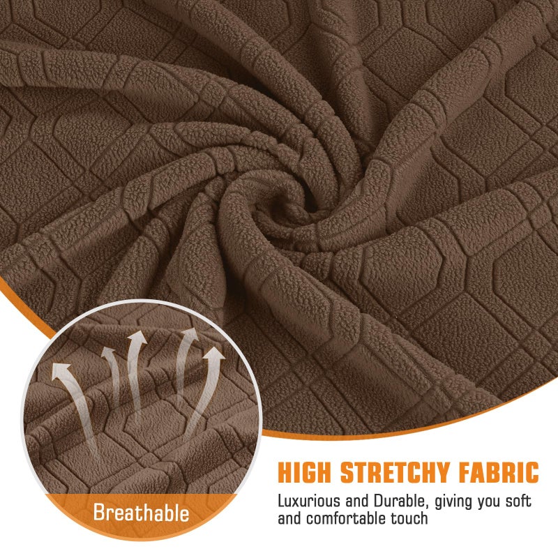 VANSOFY Recliner Chair Cover, 3-Pieces Stretch Recliner Covers for Recliner Chair Soft Reclining Chair Slipcover Furniture Protector for Dogs Cats(Light Coffee) - Image 3