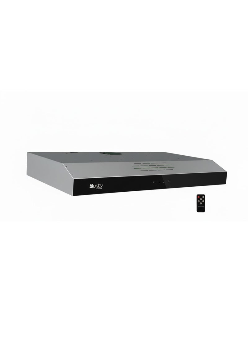 Purity Kitchen Cooker Hood, 90 cm Wall-Mount, 450 m³/h Suction Power, 3-Speed Flat Design, LED Lighting & Remote Control, Black ( PTSLIM PLUS X 90 ) - Image 3