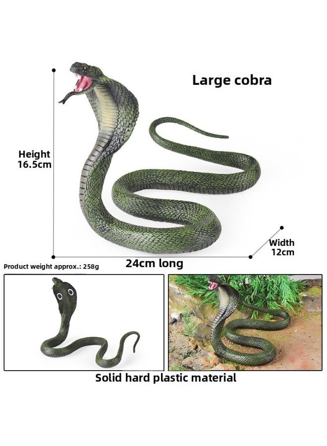 Loquat Solid Artificial Large Cobra Python Model  Spoof Trick Props Toy Ornaments Kidsren's Cognition-Color:M-1787 Large Cobra (green) - Image 1