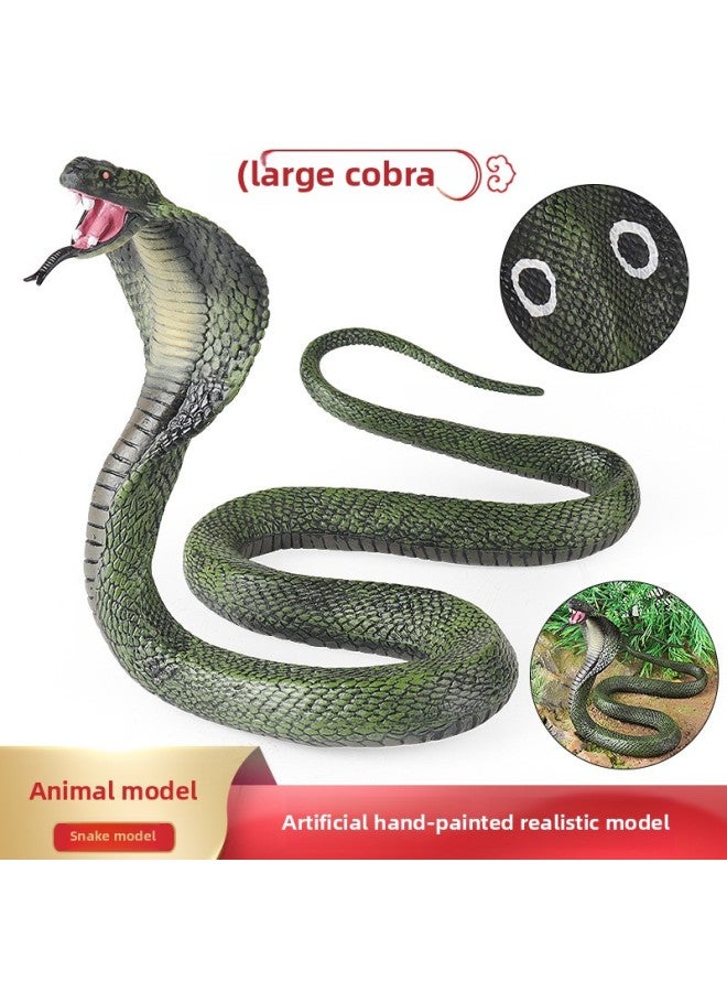 Loquat Solid Artificial Large Cobra Python Model  Spoof Trick Props Toy Ornaments Kidsren's Cognition-Color:M-1787 Large Cobra (green) - Image 2
