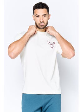 Reebok Men Sportswear Fit Short Sleeves Basketball T-Shirt, Cream  - Image 1