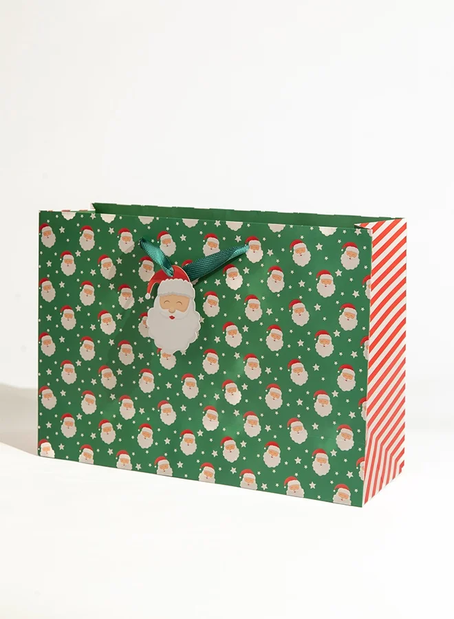 Share The Love Santa, Christmas Gift Bag, Green, Extra Large