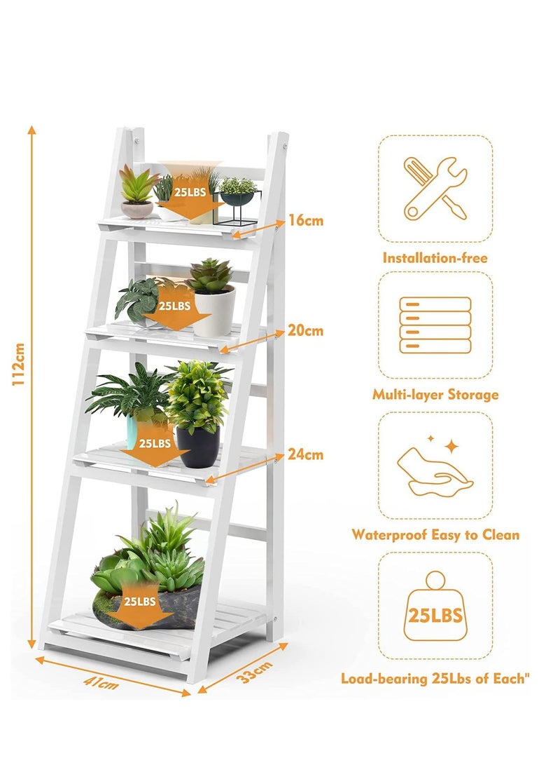 FFD Corner Shelves Bathroom Shelving Wooden Shelf Kitchen Bathroom Storage 4 Tiers Shower Shelves Flower Stand  - Image 3