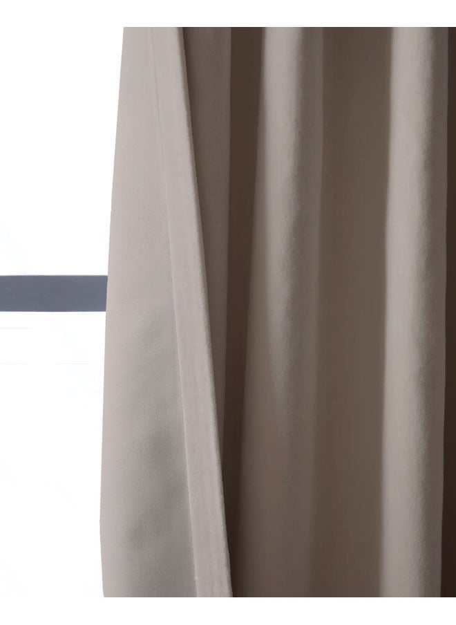 Naguib Selim Velvet Curtains Soft Fabric 1 Piece Off White-140x280  - Image 2