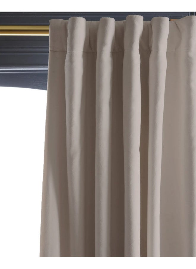 Naguib Selim Velvet Curtains Soft Fabric 1 Piece Off White-140x280  - Image 3