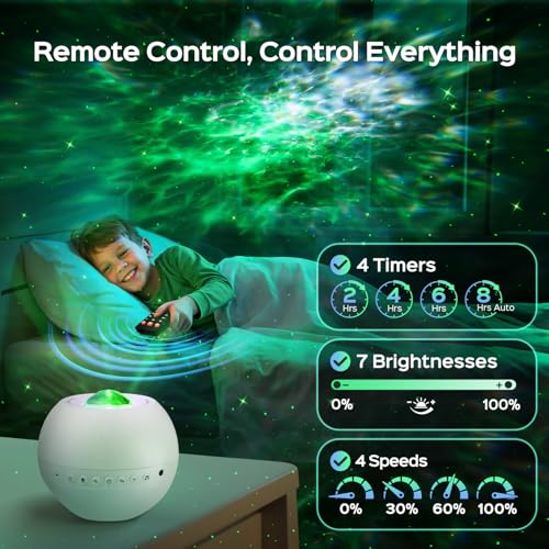 One Fire Galaxy Projector for Bedroom, 15 Colors+15 White Noise+ Bluetooth Star Projector Night Light for Kids Christmas Gifts for Teen Boys Gifts Women Gifts for Teenage Room Decor Girls Lava Lamp - Image 5