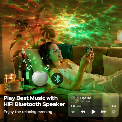 One Fire Galaxy Projector for Bedroom, 15 Colors+15 White Noise+ Bluetooth Star Projector Night Light for Kids Christmas Gifts for Teen Boys Gifts Women Gifts for Teenage Room Decor Girls Lava Lamp - Image 4
