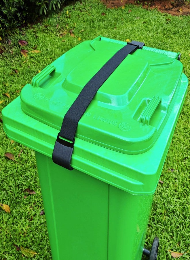 JFOMOYGI Metal Double Claw Trash Can Locks Strap For Animals,Universal Trash Can Lid Lock 1PC,Adjustable Garbage Can Lid Locks Security Strap,Trash Can Bungee Cord Belt Rope For Outside Raccoon,Trash Bin Lock - Image 1