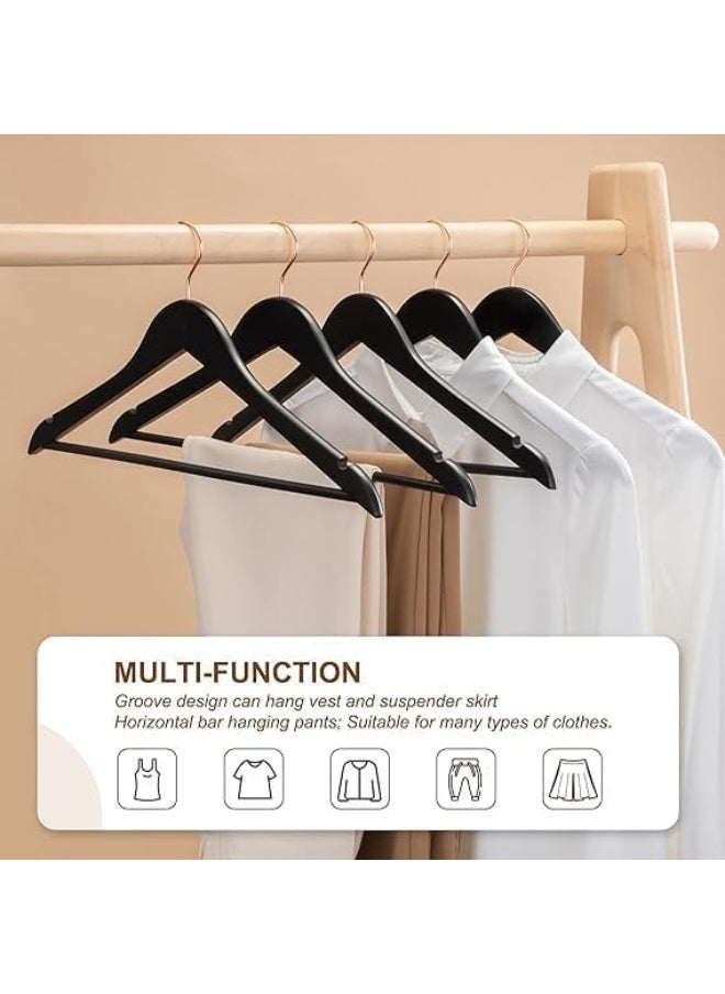 HOUSE DAY - HOUSE DAY 20PK Black Wooden Hangers with Rose Gold Hook - Image 1