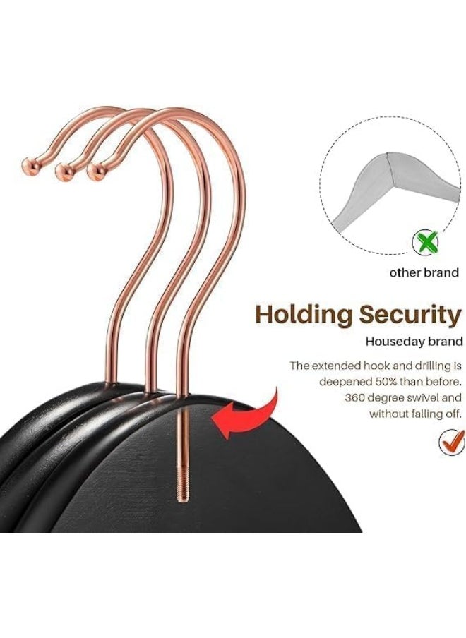 HOUSE DAY - HOUSE DAY 20PK Black Wooden Hangers with Rose Gold Hook - Image 1