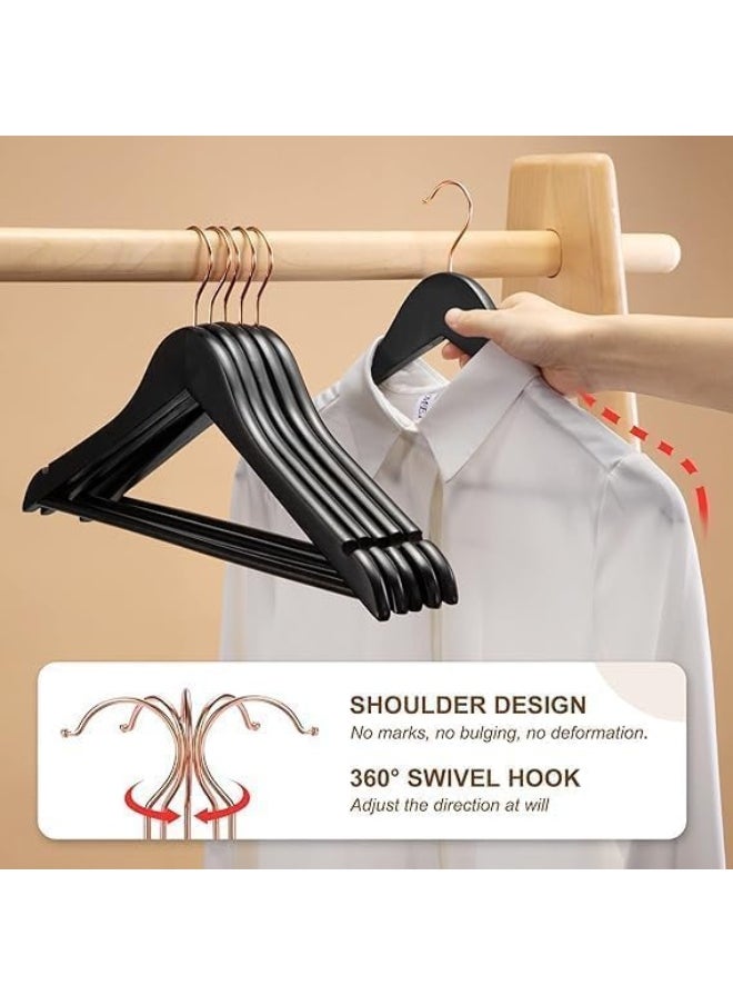 HOUSE DAY - HOUSE DAY 20PK Black Wooden Hangers with Rose Gold Hook - Image 1