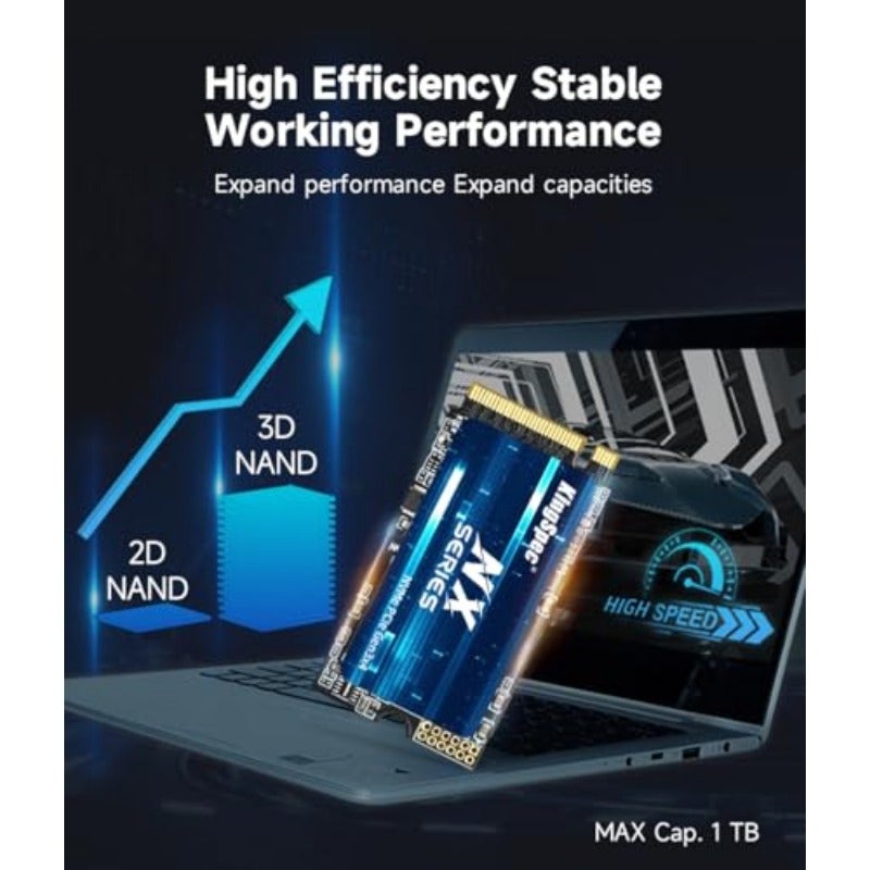 KingSpec NXM-2242 256GB SSD 2242 M.2 NVMe SSD M2 SSD PCIe 3.0 Gen3x4 - Up to 3500 MB s Read Speed PCIe 3.0 SSD with 3D NAND Flash Compatible with PC Laptop Desktop - Image 4