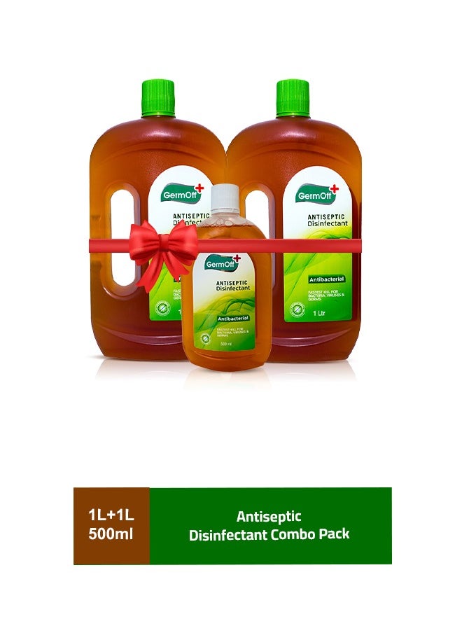 GermOff - PROMO - ANTISEPTIC 1LTR+1LTR+FREE 500 ML - Image 1