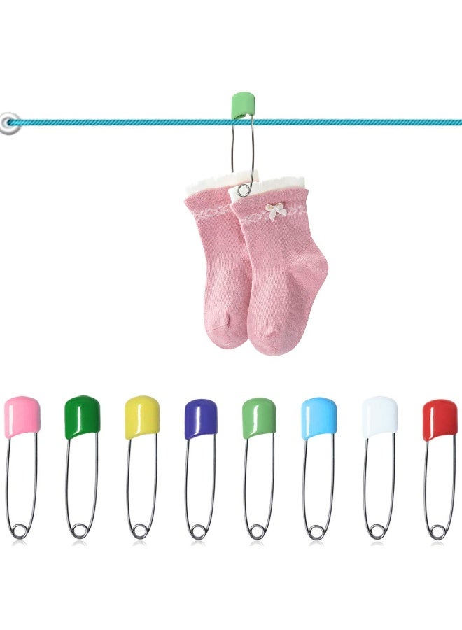 yuntop 50 Pcs Diaper Pins, Plastic Head Safety Pin with Safe Locking Closures (Colorful) - Image 3