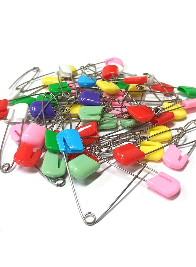 yuntop 50 Pcs Diaper Pins, Plastic Head Safety Pin with Safe Locking Closures (Colorful) - Image 2
