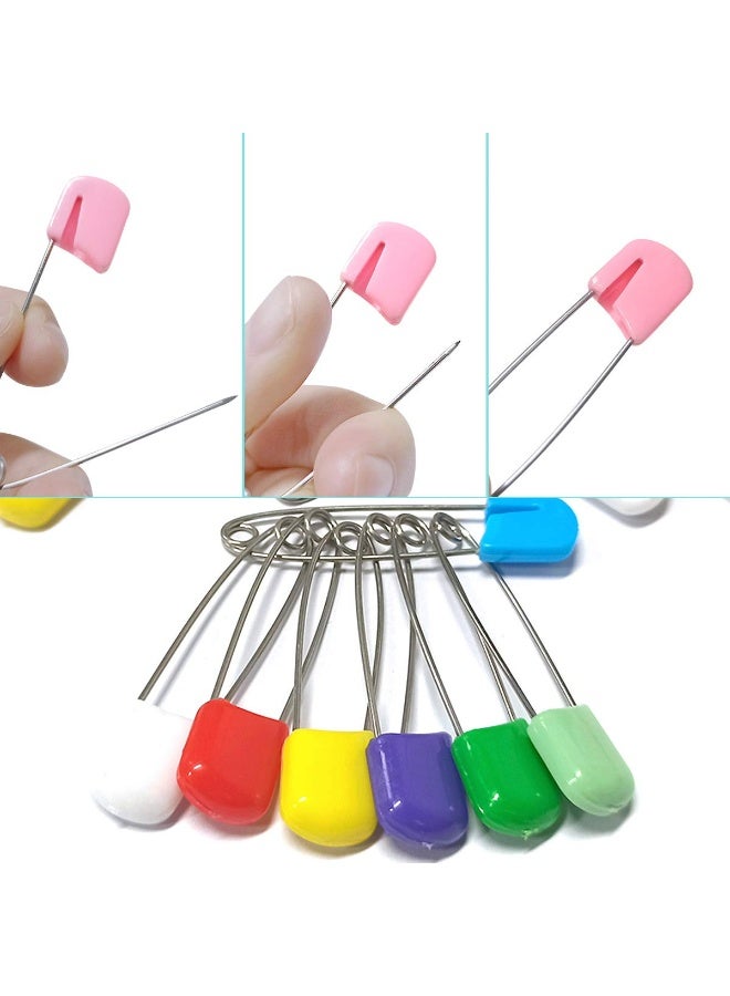yuntop 50 Pcs Diaper Pins, Plastic Head Safety Pin with Safe Locking Closures (Colorful) - Image 4