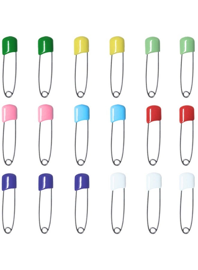 yuntop 50 Pcs Diaper Pins, Plastic Head Safety Pin with Safe Locking Closures (Colorful) - Image 1