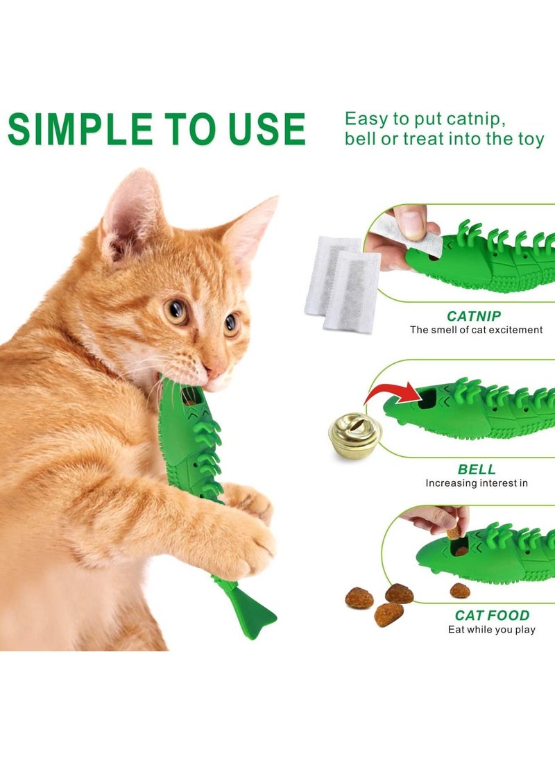 SYOSI - Cat Catnip Dental Toy Interactive Toothbrush Chew Treat Natural Rubber Bite Resistance Lobster Shape Toys Tooth Cleaning Durable for Pet Kitten Kitty 2 Pack - Image 1