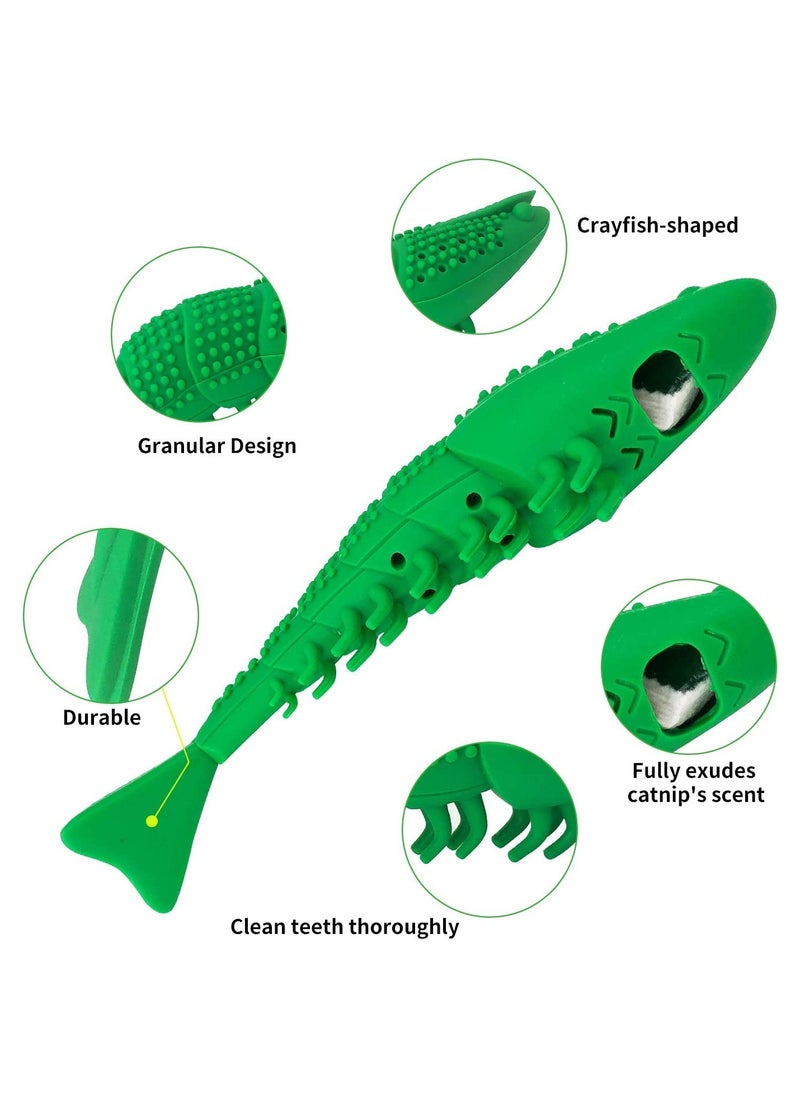 SYOSI - Cat Catnip Dental Toy Interactive Toothbrush Chew Treat Natural Rubber Bite Resistance Lobster Shape Toys Tooth Cleaning Durable for Pet Kitten Kitty 2 Pack - Image 1