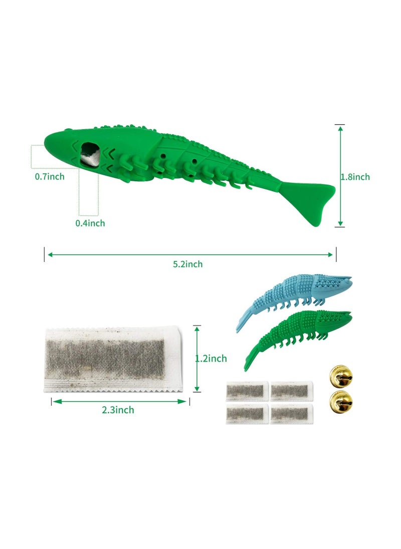 SYOSI - Cat Catnip Dental Toy Interactive Toothbrush Chew Treat Natural Rubber Bite Resistance Lobster Shape Toys Tooth Cleaning Durable for Pet Kitten Kitty 2 Pack - Image 1