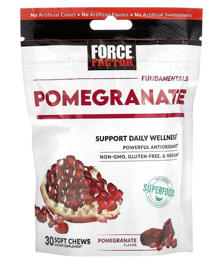 Force Factor Fundamentals Pomegranate 30 Soft Chews (500 mg per Chew)